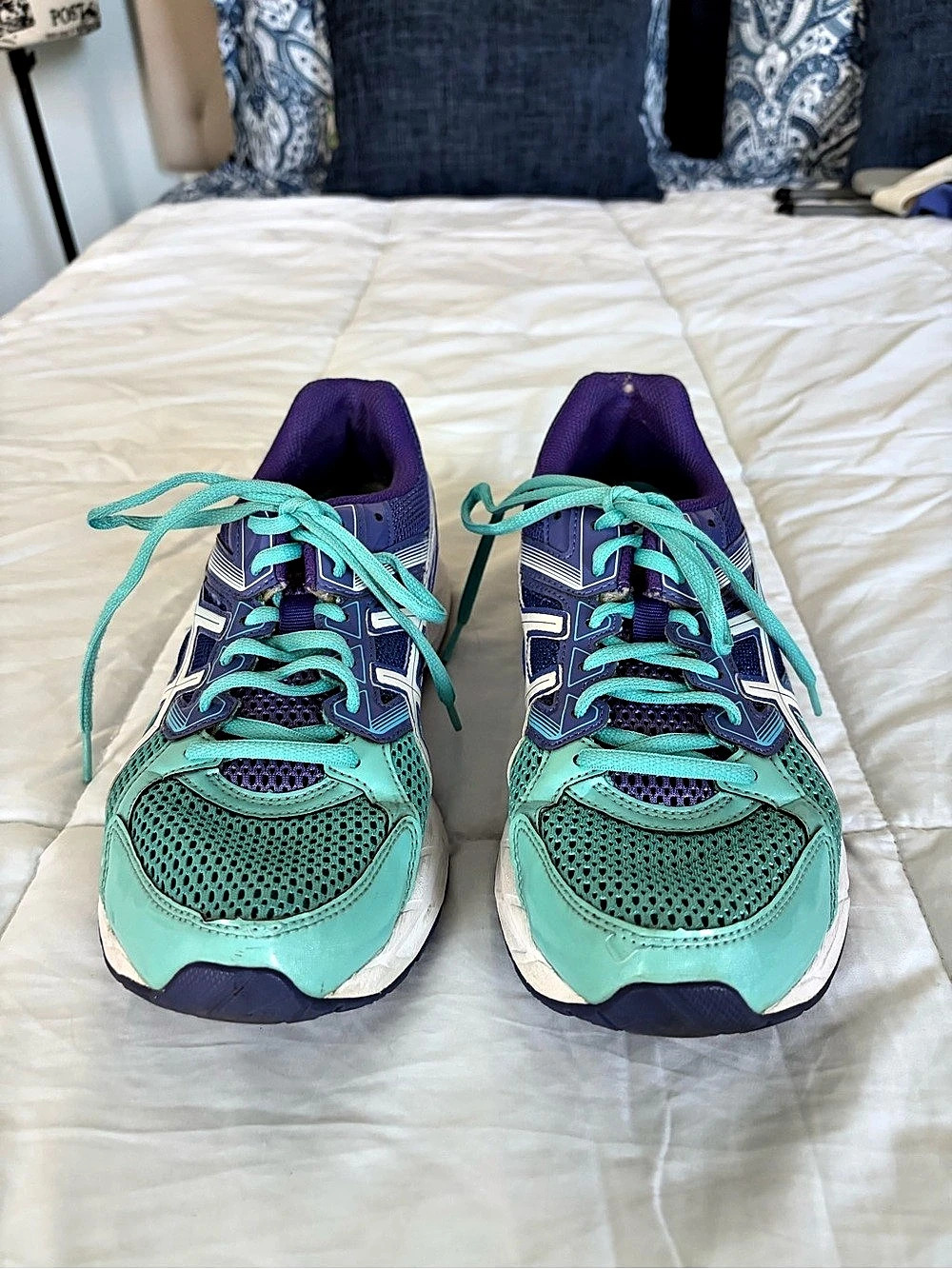 ASICS GEL-Contend 3 Athletic Shoes US 10 Blue & Green
